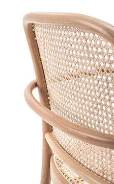 N. 811 - Beech and woven cane chair with armrests by Wiener GTV Design - view 3